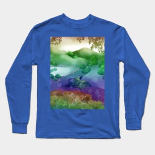 rainbow fantasy landscape Long Sleeve T-Shirt